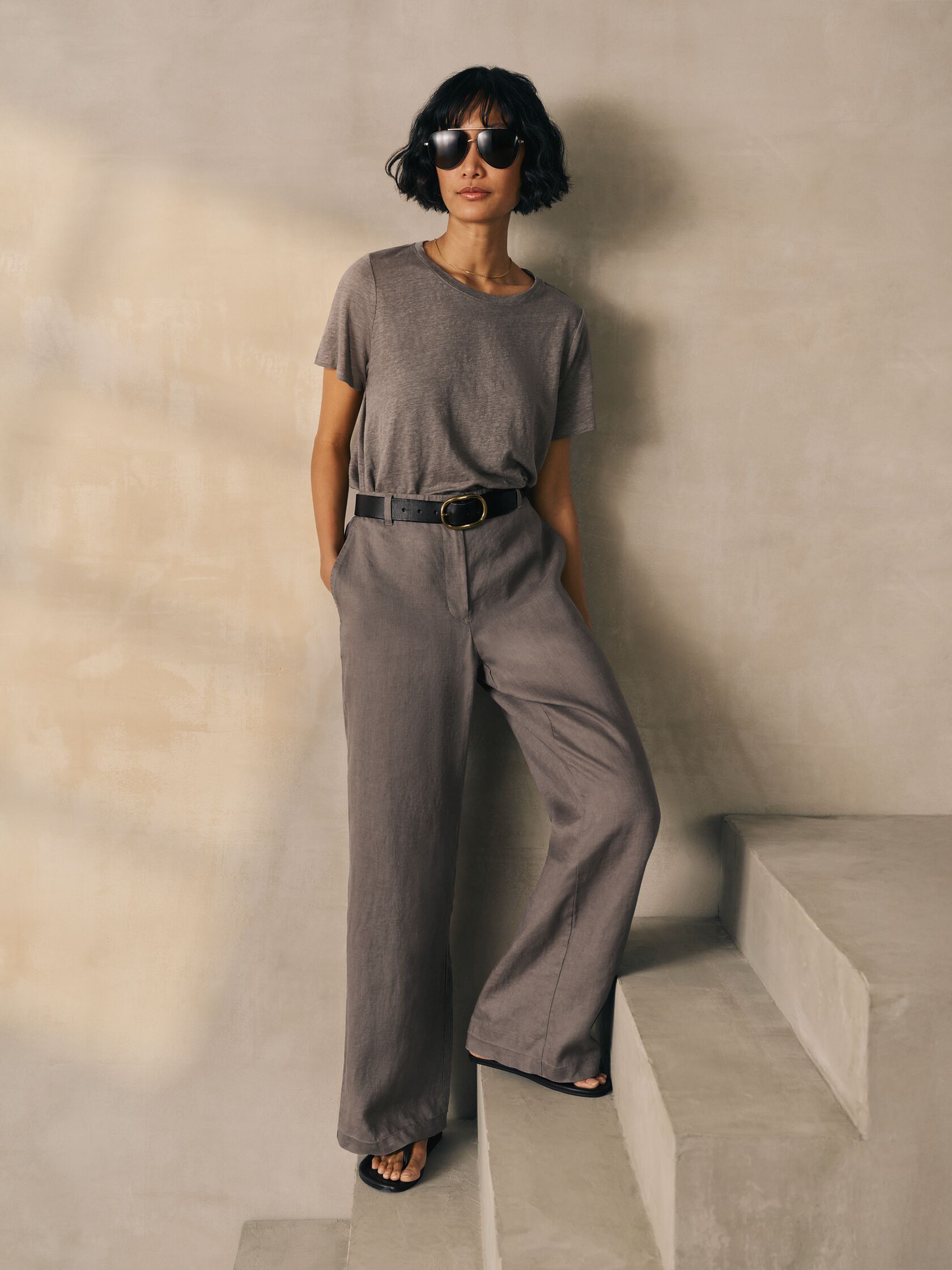 Eileen Fisher High-Waisted Wide Trouser