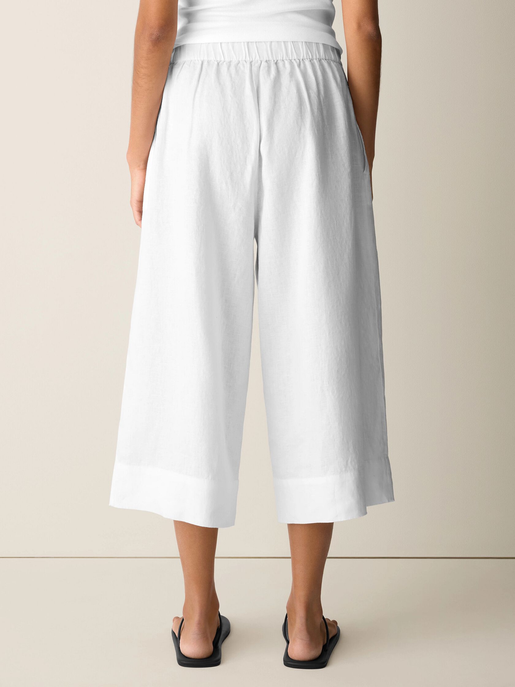 Eileen Fisher High-Waisted Wide Cropped Trouser