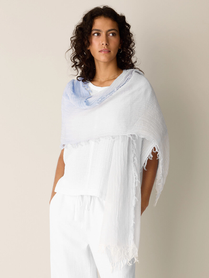 Eileen Fisher Watercolor Cotton Gauze Scarf