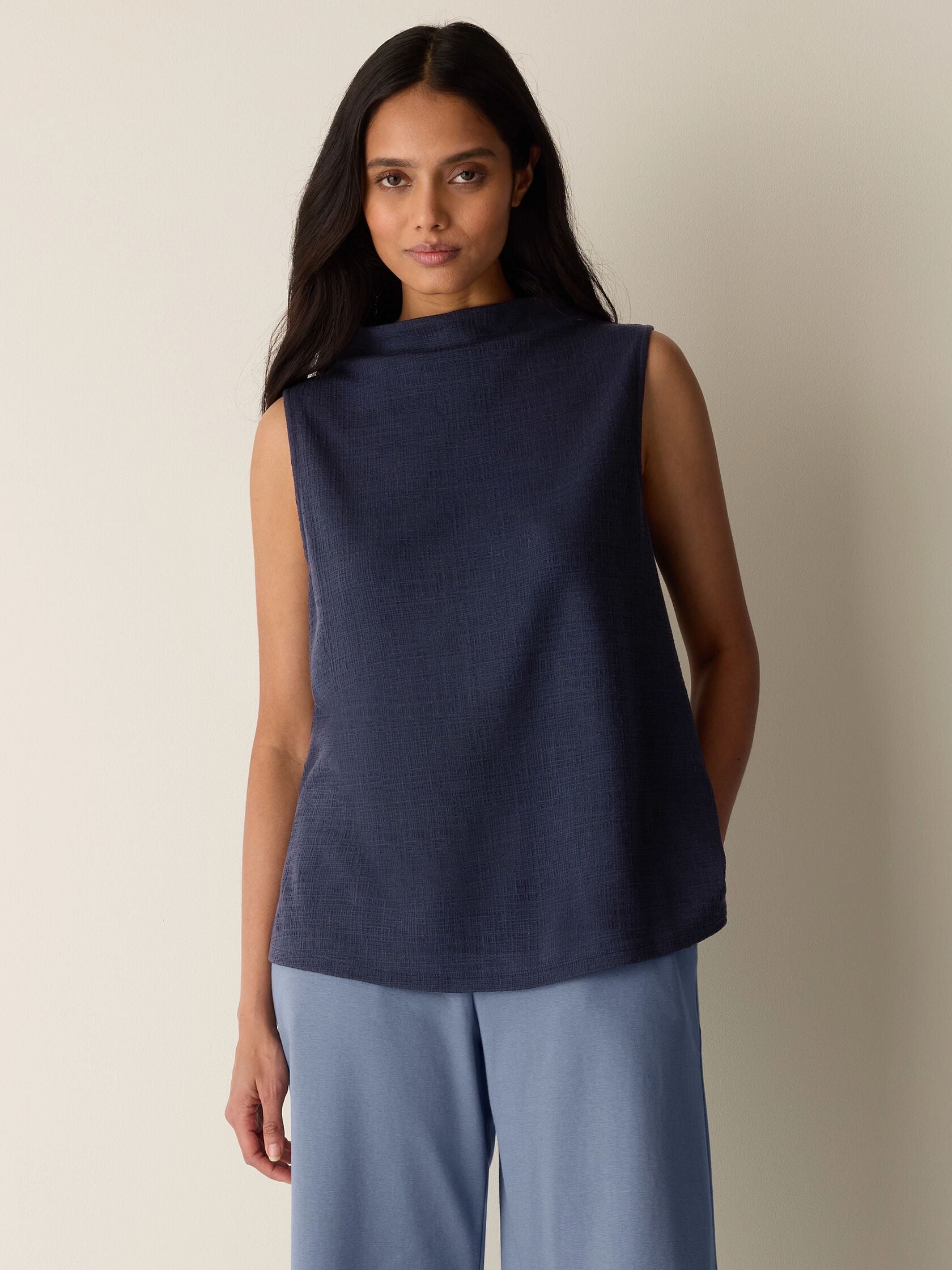 Eileen Fisher Funnel Neck Sleeveless Tank