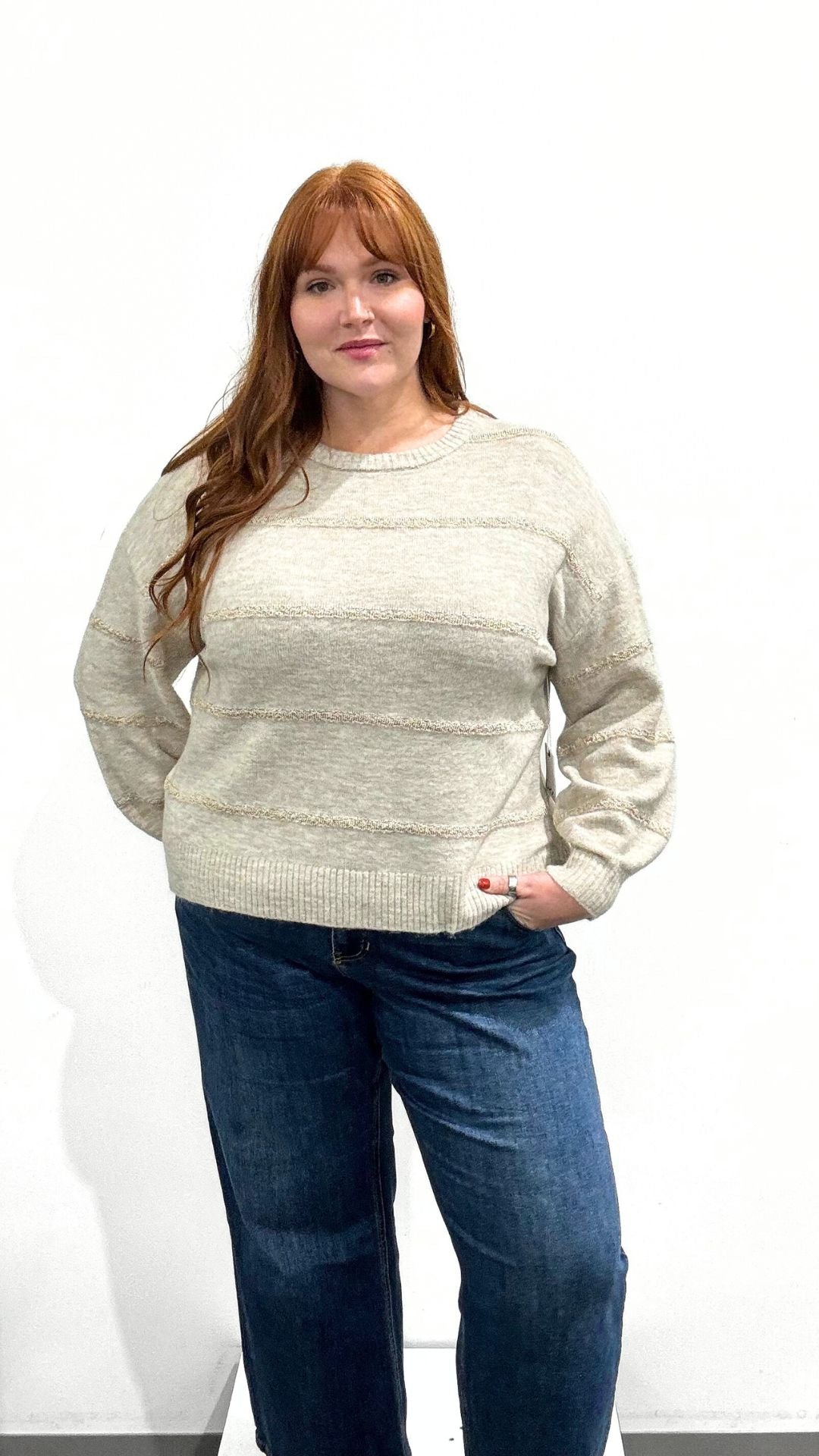 Dex Sequin Stripe Sweater