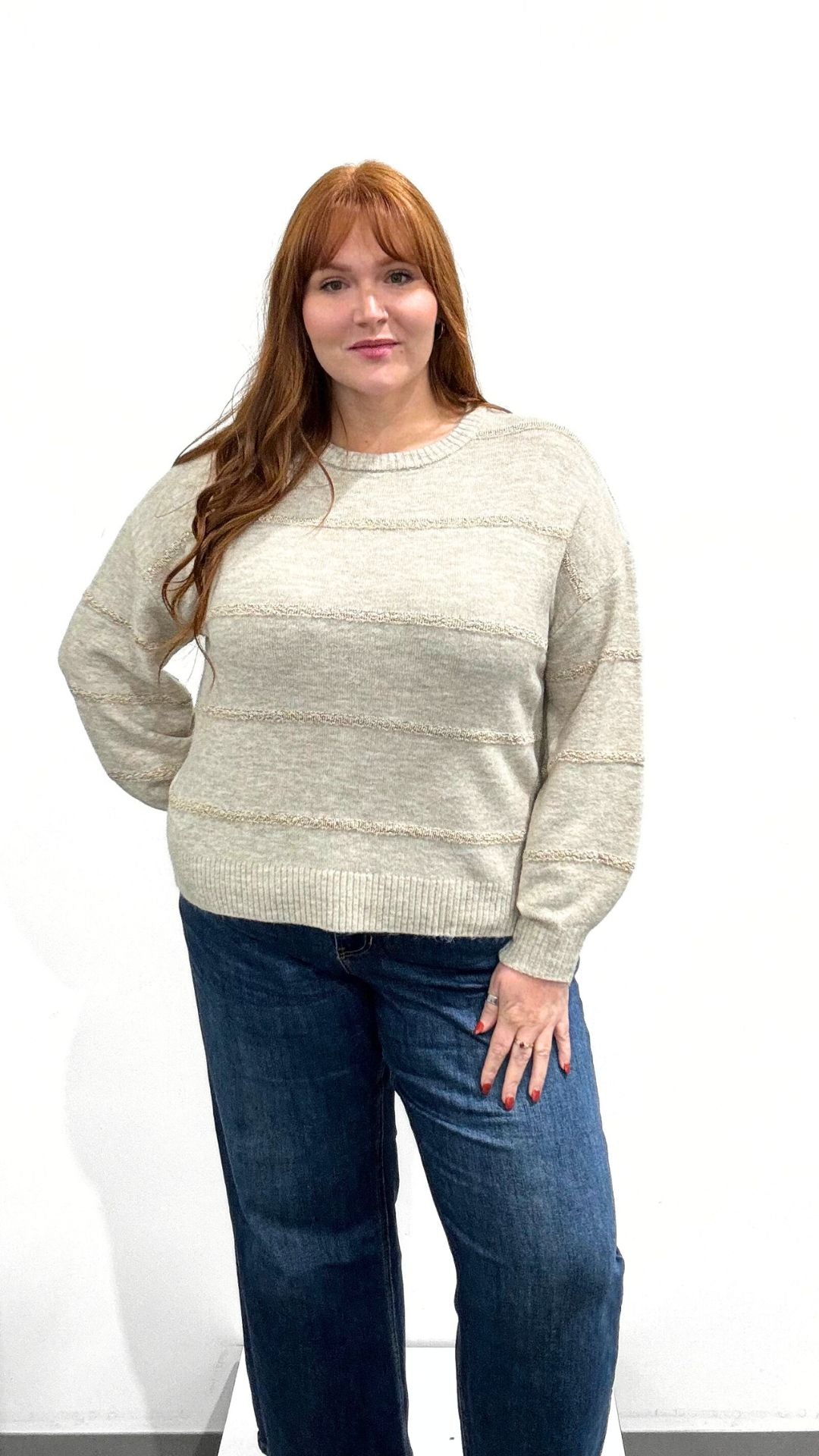 Dex Sequin Stripe Sweater