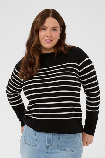 Kaffe Curve Lizzy Striped Boatneck