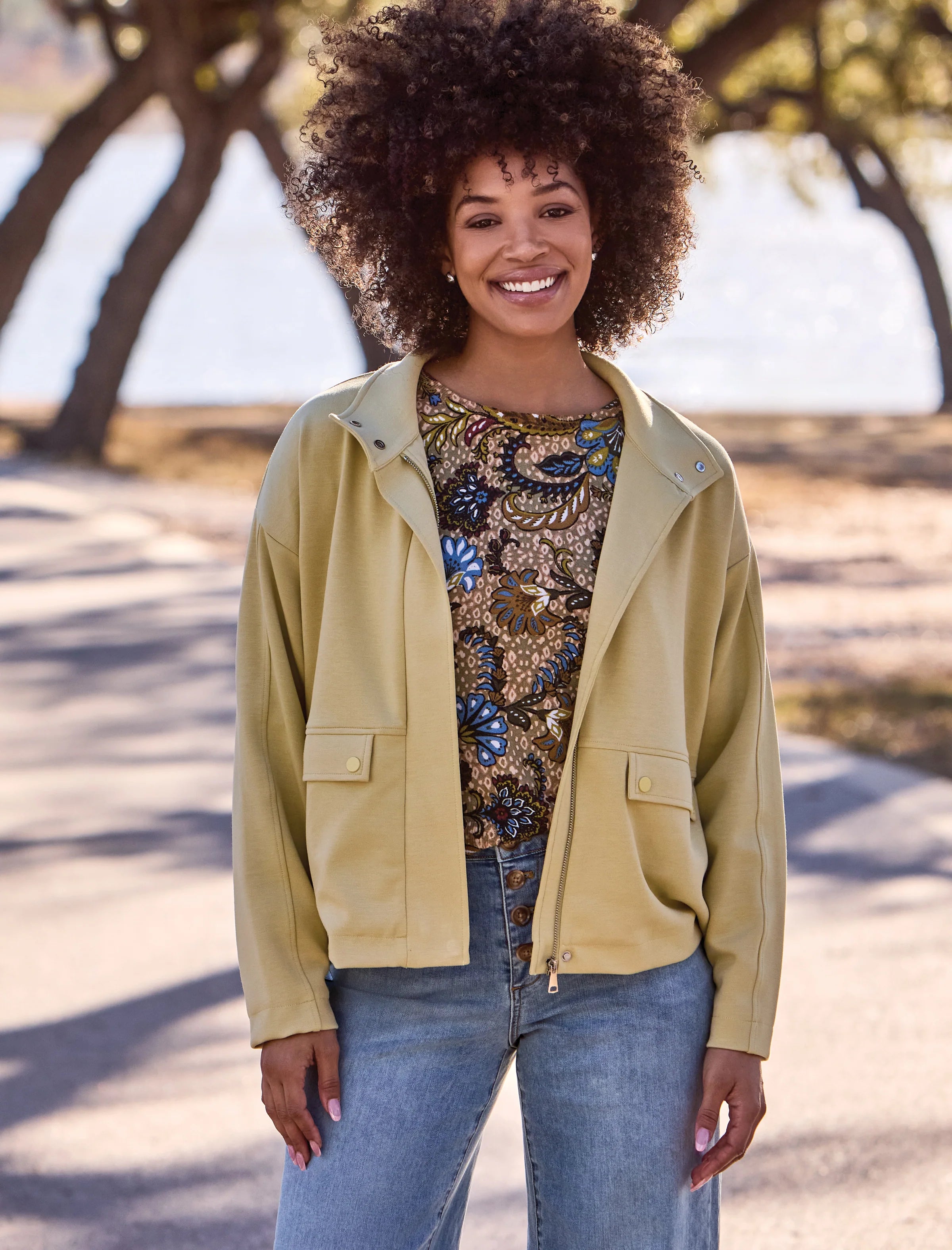 Tribal Zip Front Coat