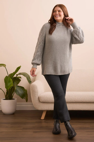 Tribal Long Sleeve Cable Sweater