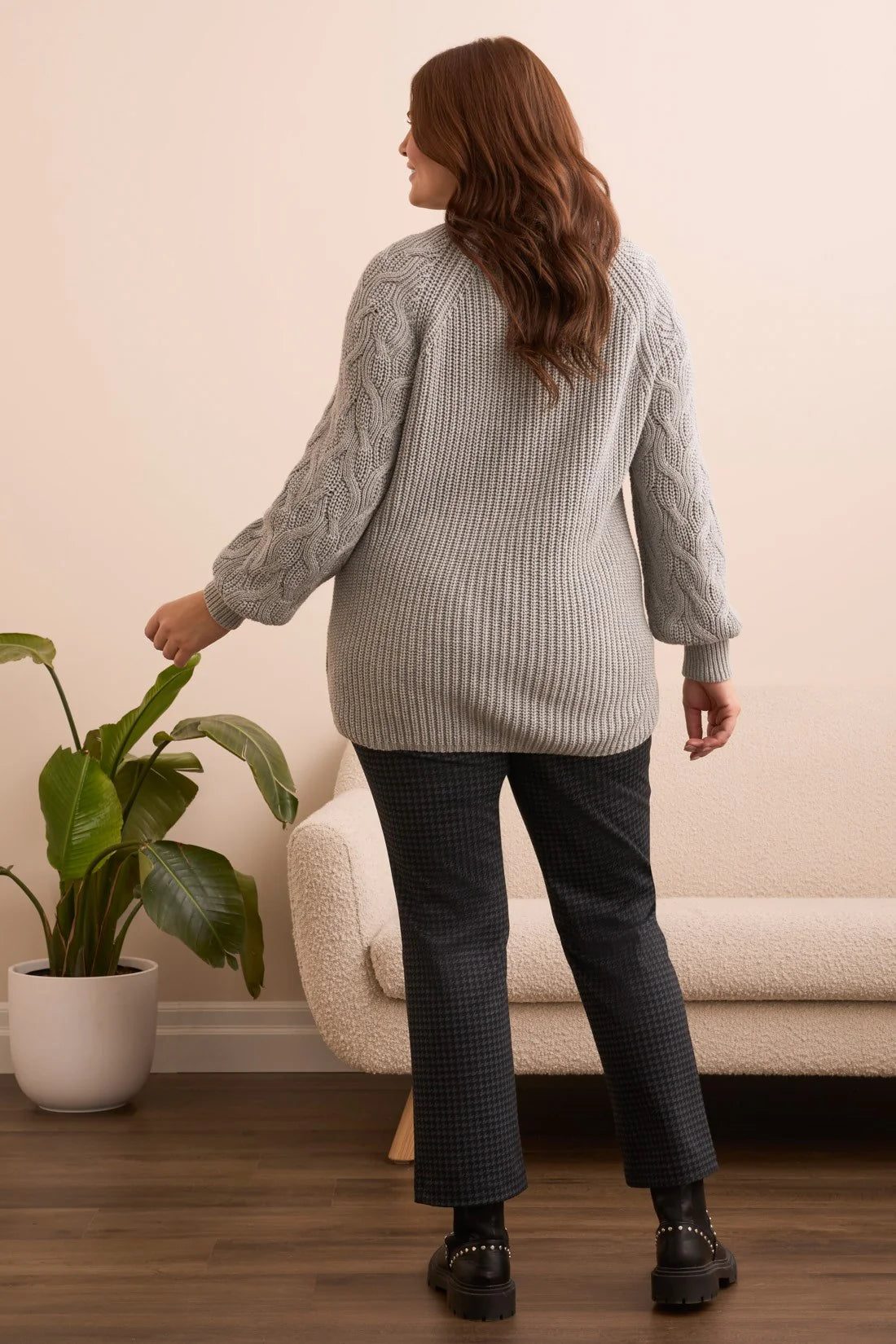 Tribal Long Sleeve Cable Sweater