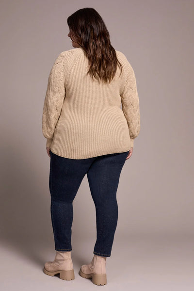 Tribal Long Sleeve Cable Sweater