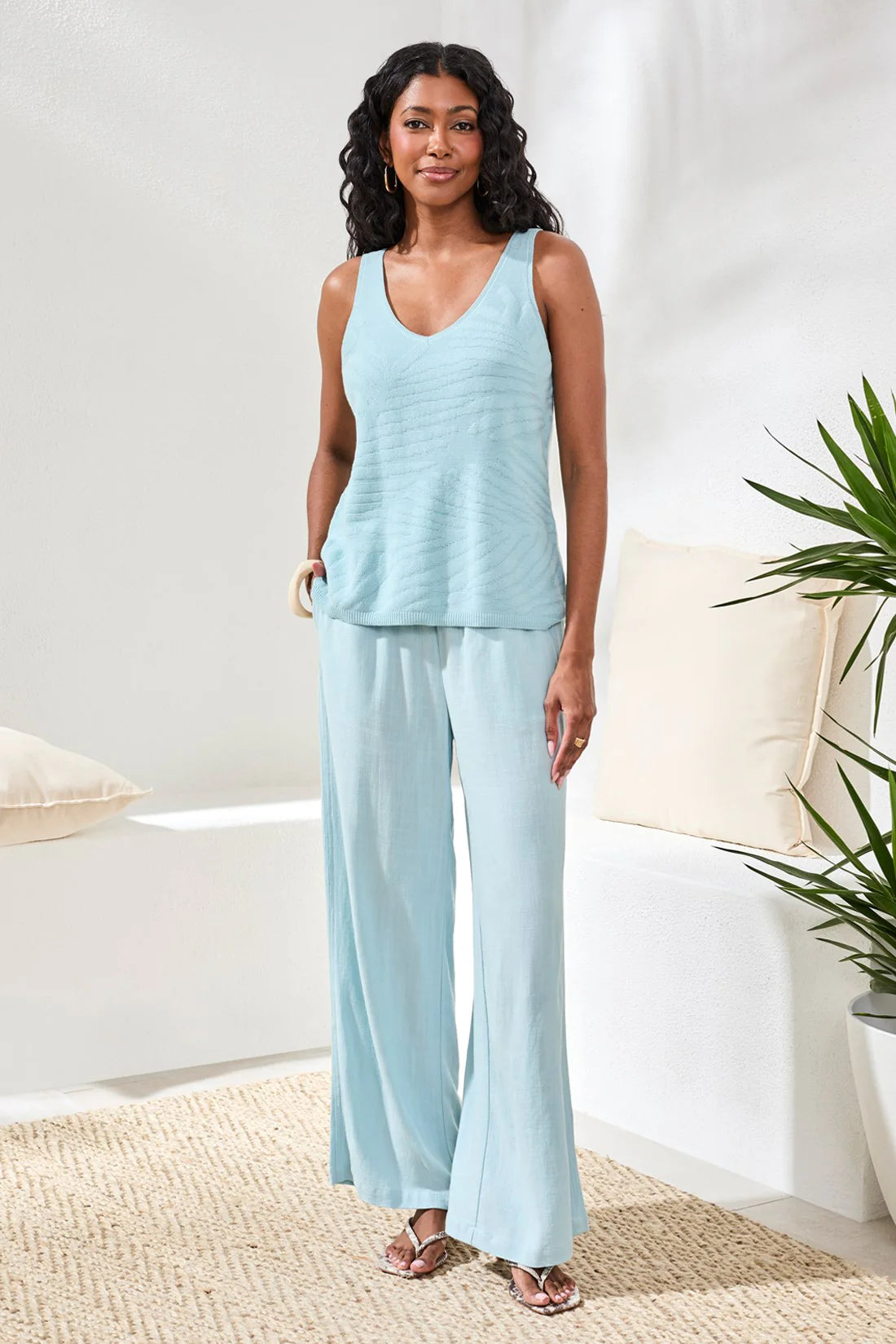 Tribal Sleeveless V-Neck Top