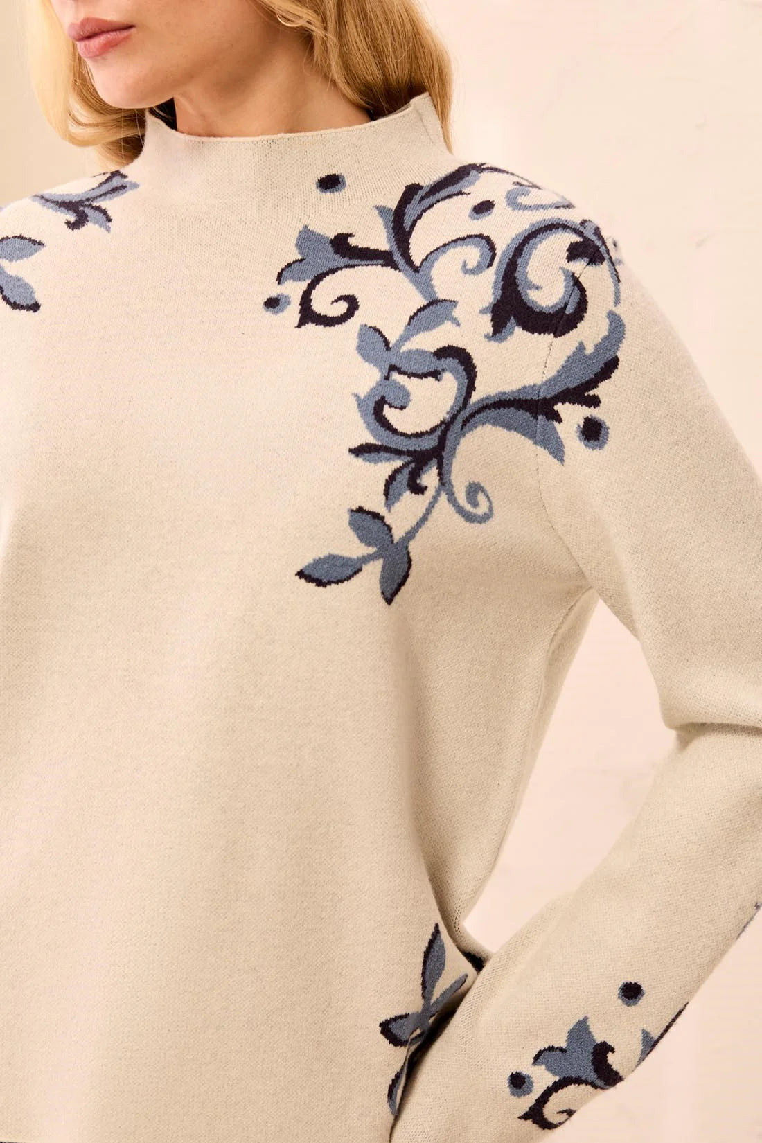 Tribal Funnel Neck Sweater