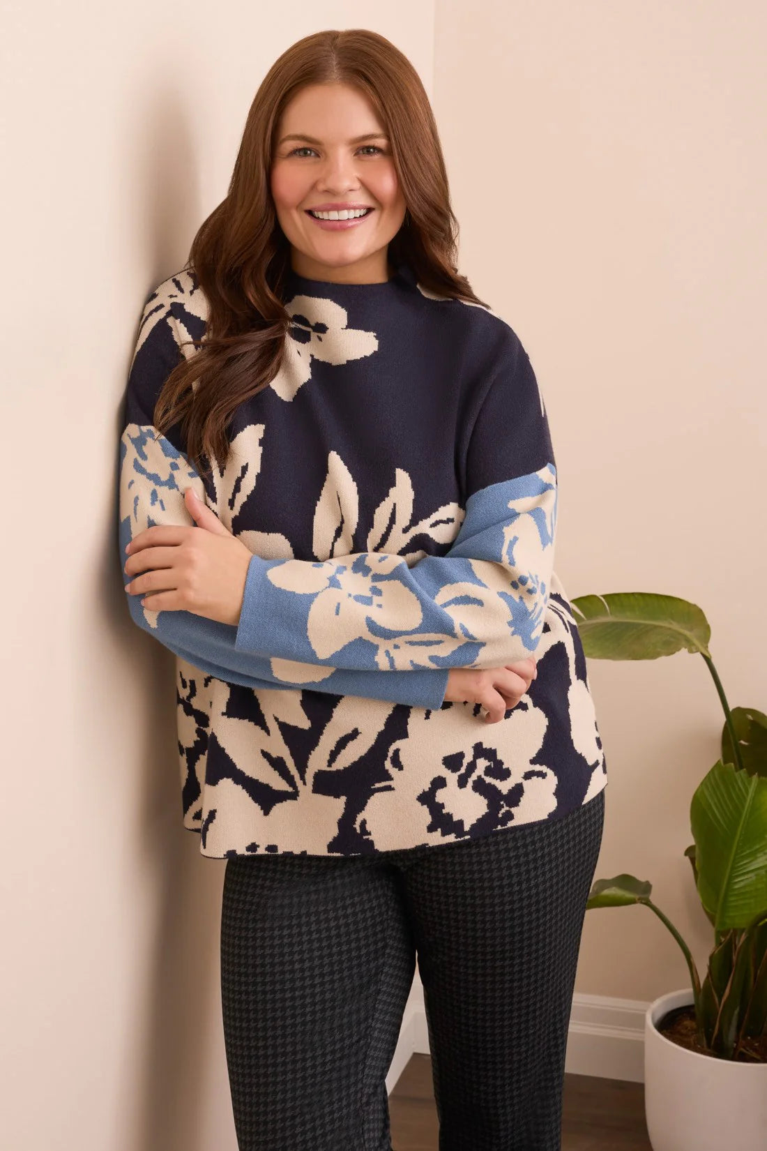 Tribal Funnel Neck Sweater