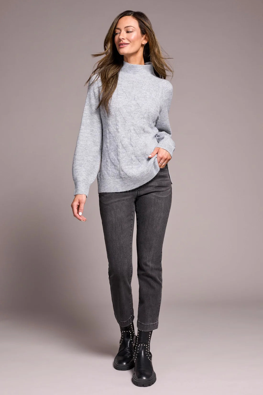 Tribal Long Sleeve Mock Neck Sweater