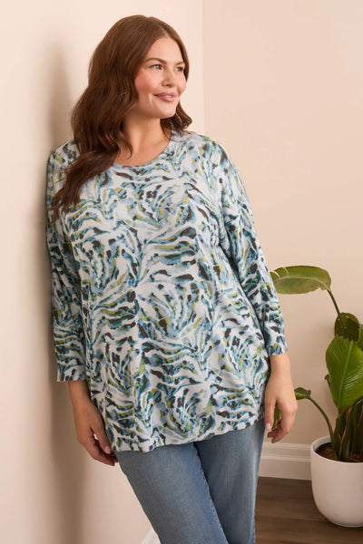 Tribal 3/4 Sleeve Crew Sweater