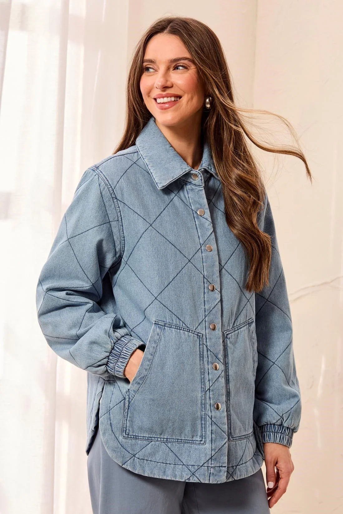 Tribal Denim Quilted Jacket