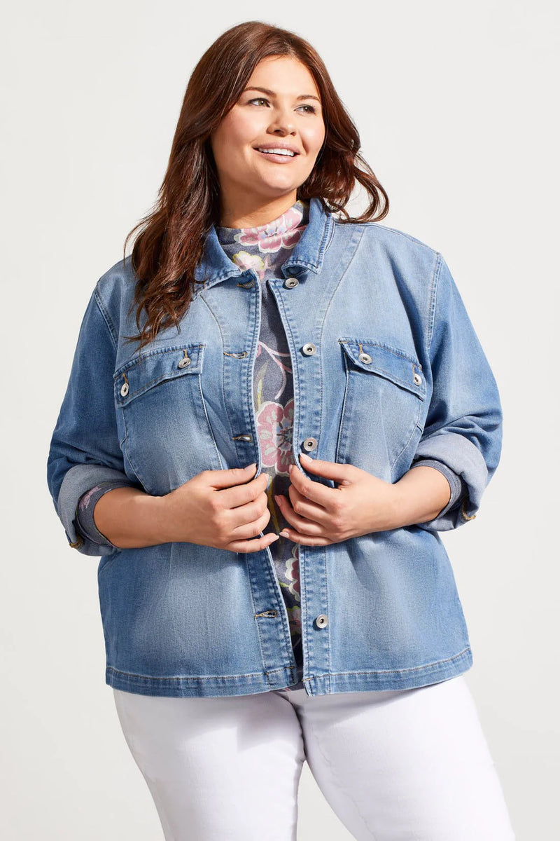 【FEPL】★男女兼用★25SS 3P WASHING DENIM JACKET Z SUPPLY ALL DAY CROPPED DENIM JACKET IN FADED INDIGO – R