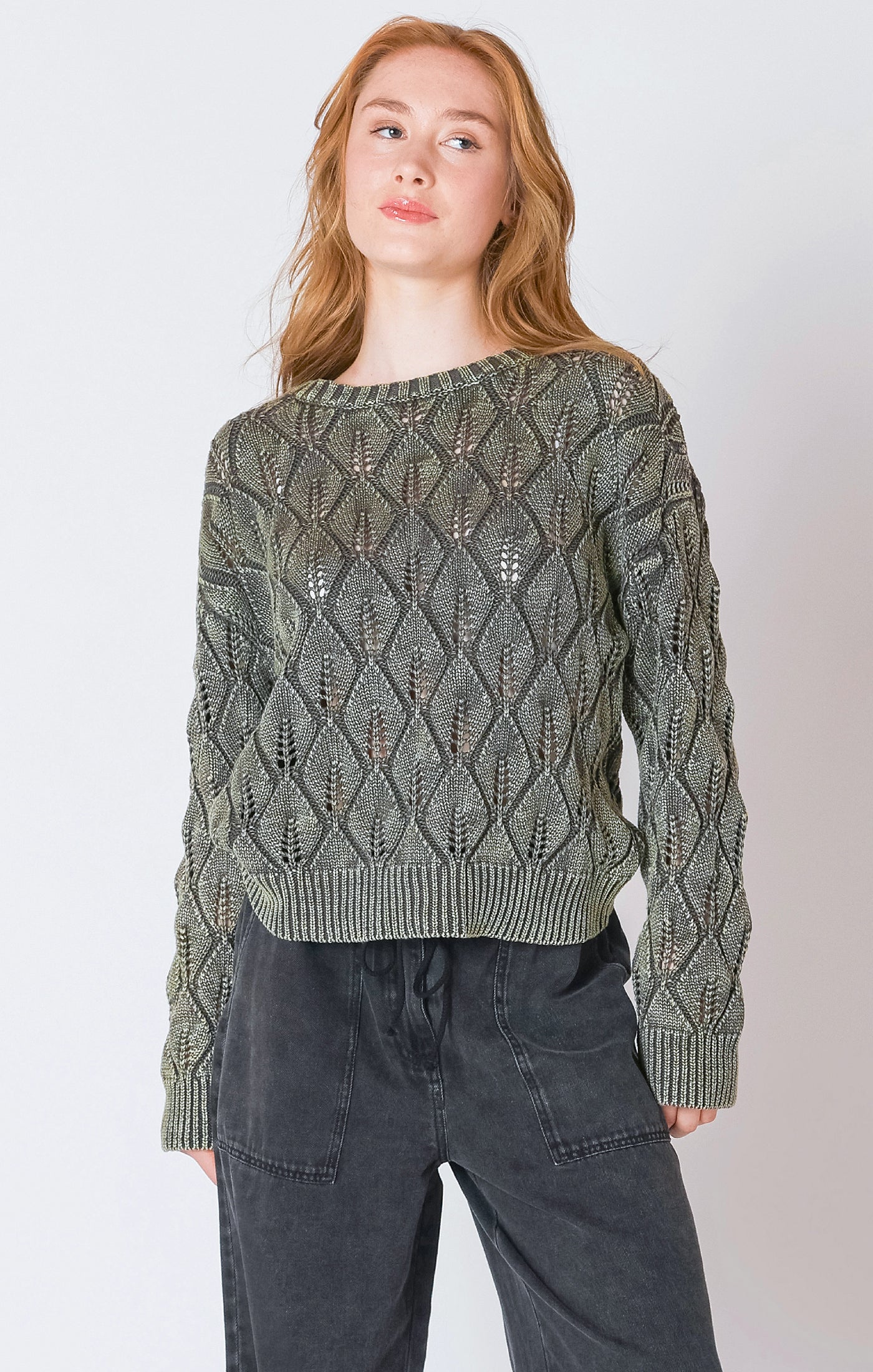 Dex Pointelle Crewneck Sweater
