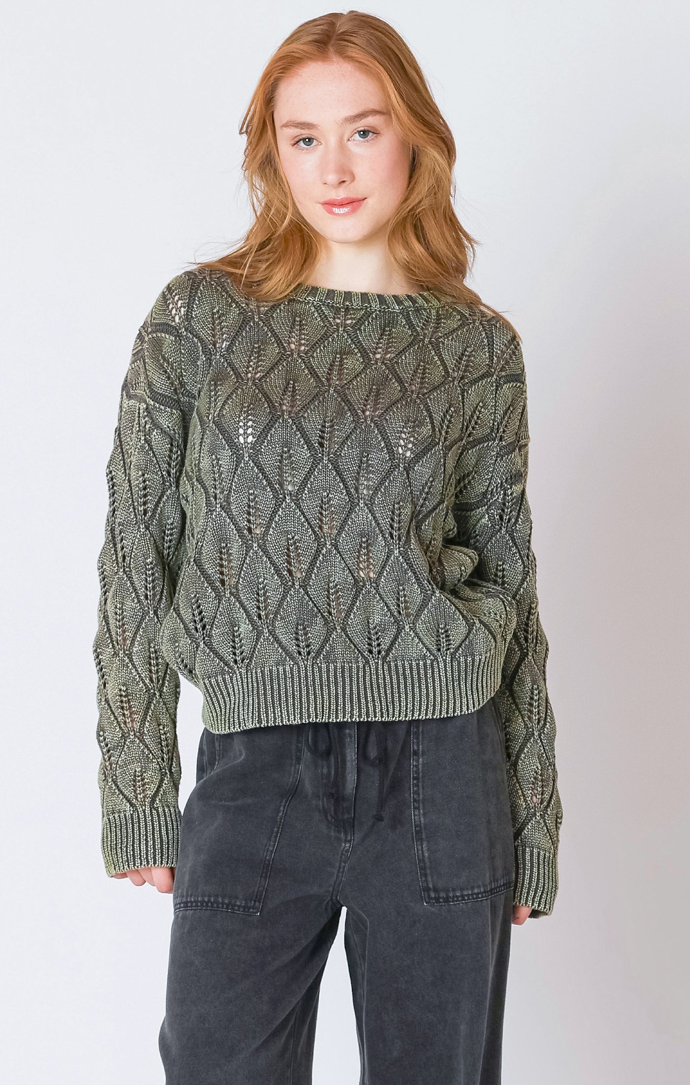 Dex Pointelle Crewneck Sweater