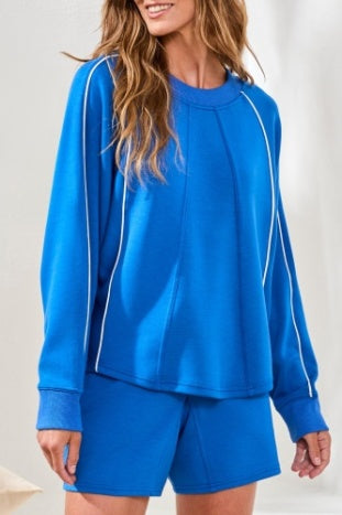 Tribal Crewneck Scuba Top