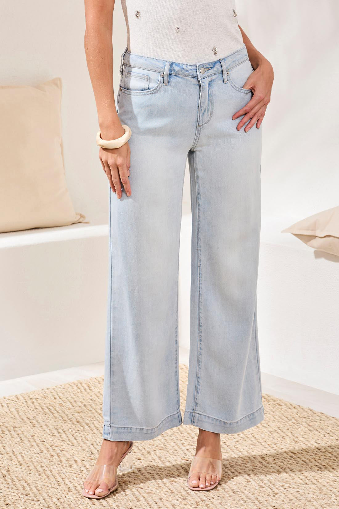 Tribal Audrey Hugging Wide Denim
