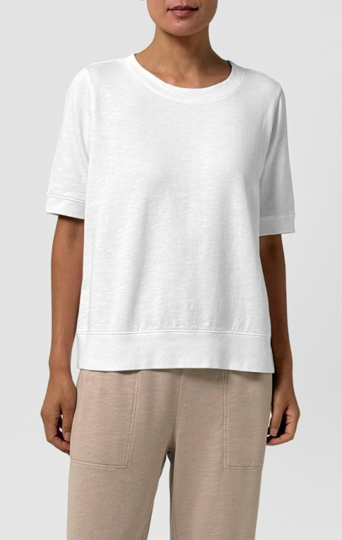 Eileen Fisher Crew Neck Short Sleeve Sweatshirt