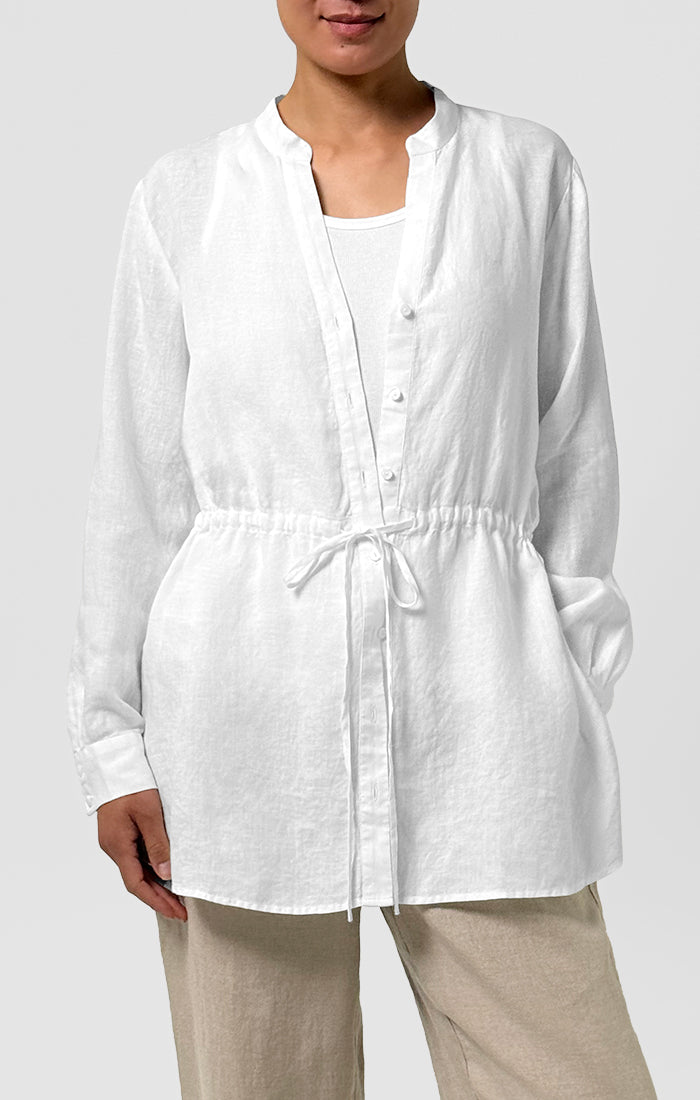 Eileen Fisher Mandarin Collar Long Shirt