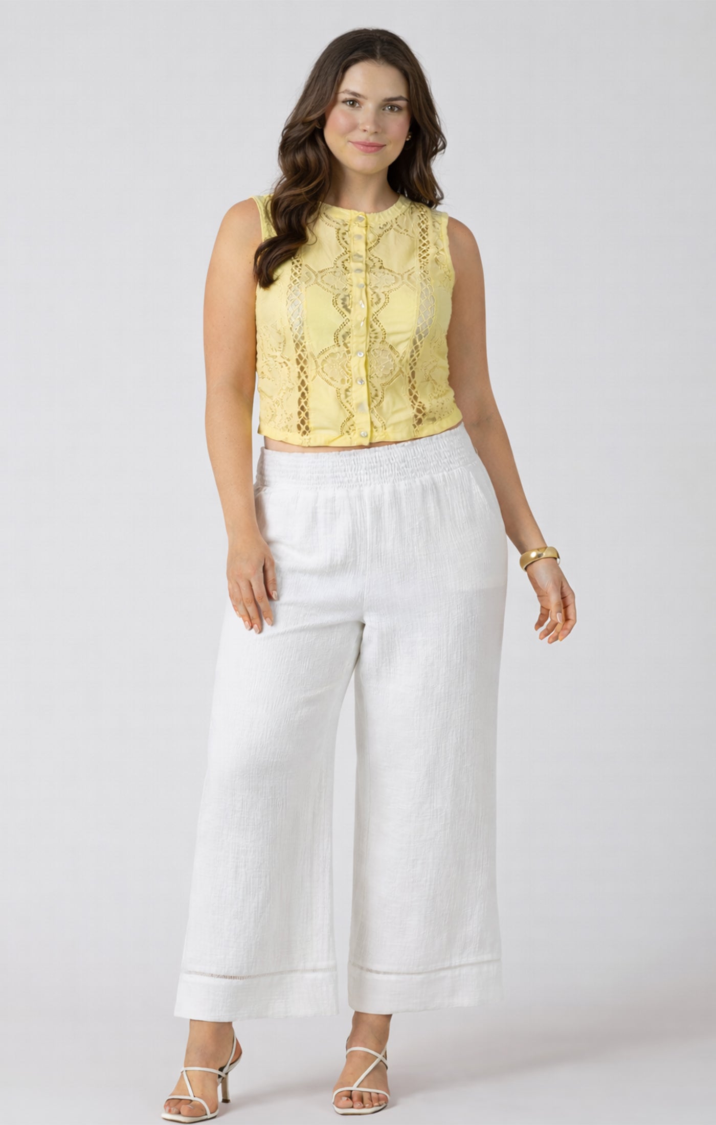 Dex Lace Trim Wide Leg Pant