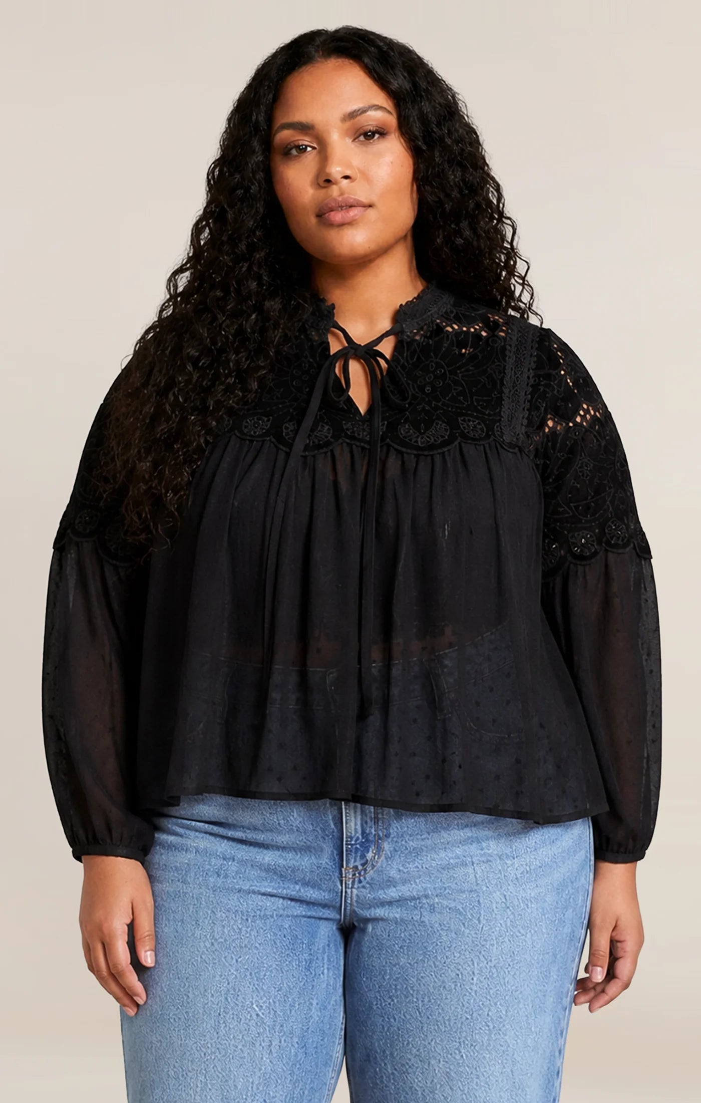 Dex Sheer Lace Blouse