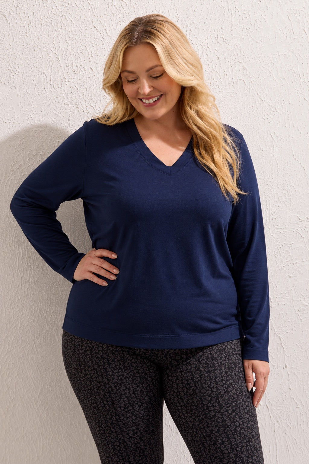 Tribal Long Sleeve V-Neck Top