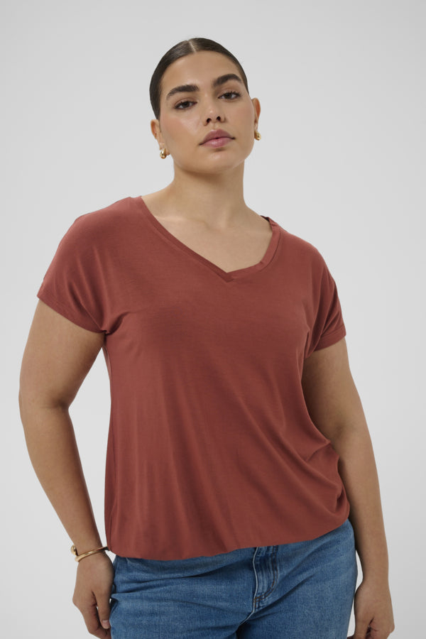 Kaffe Curve Jen V-Neck T-Shirt