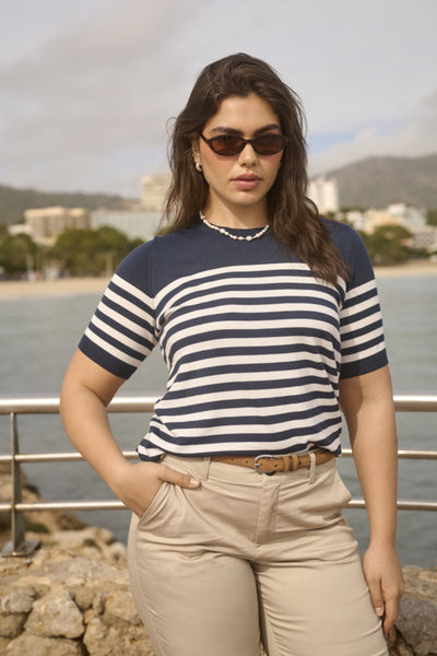 Kaffe Curve Lizzy Striped Pullover