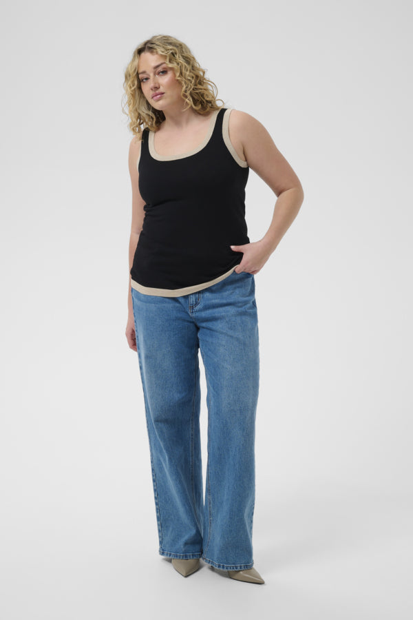 Kaffe Lizzy Contrast Knit Top