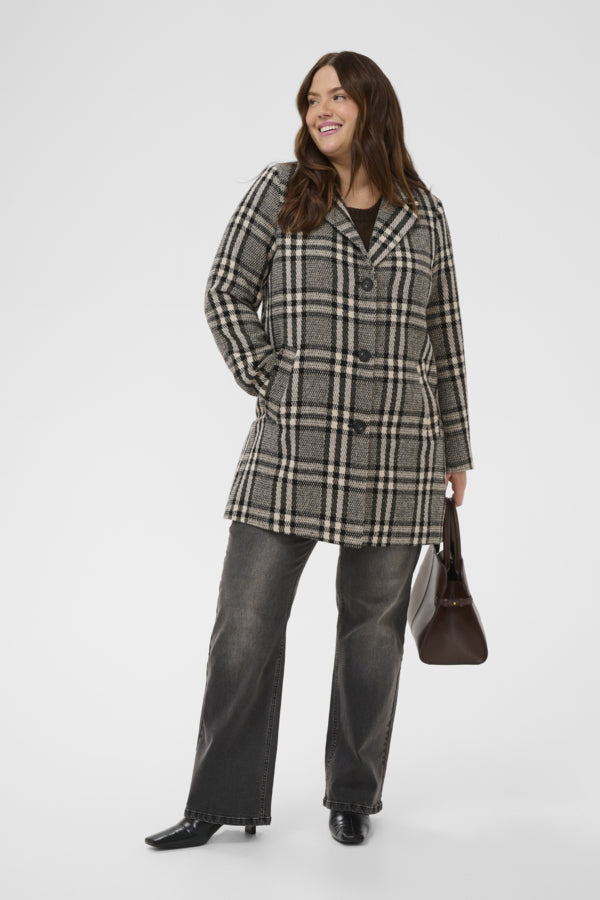 Kaffe Curve Vibeka Check Coat