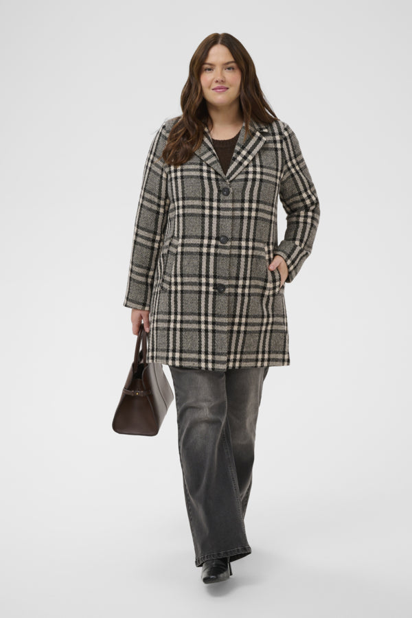 Kaffe Curve Vibeka Check Coat
