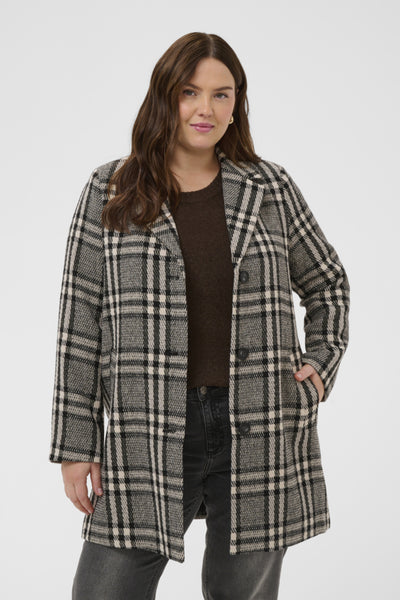 Kaffe Curve Vibeka Check Coat