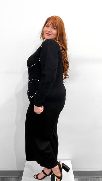 Frank Lyman Bedazzle Heart Sweater
