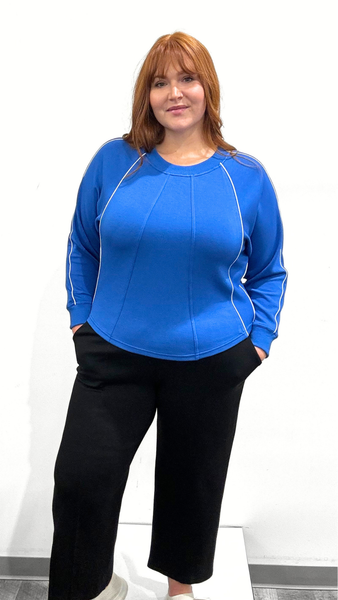 Tribal Crewneck Scuba Top