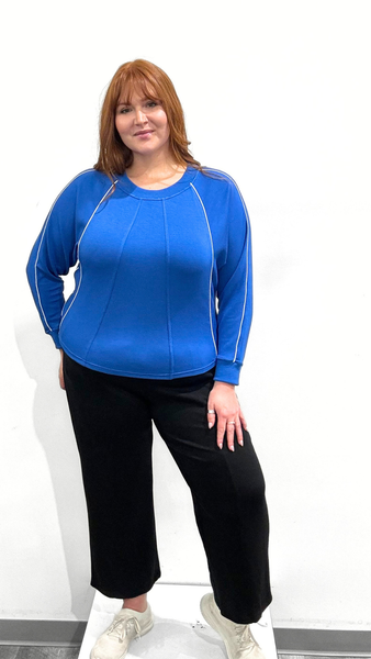 Tribal Crewneck Scuba Top