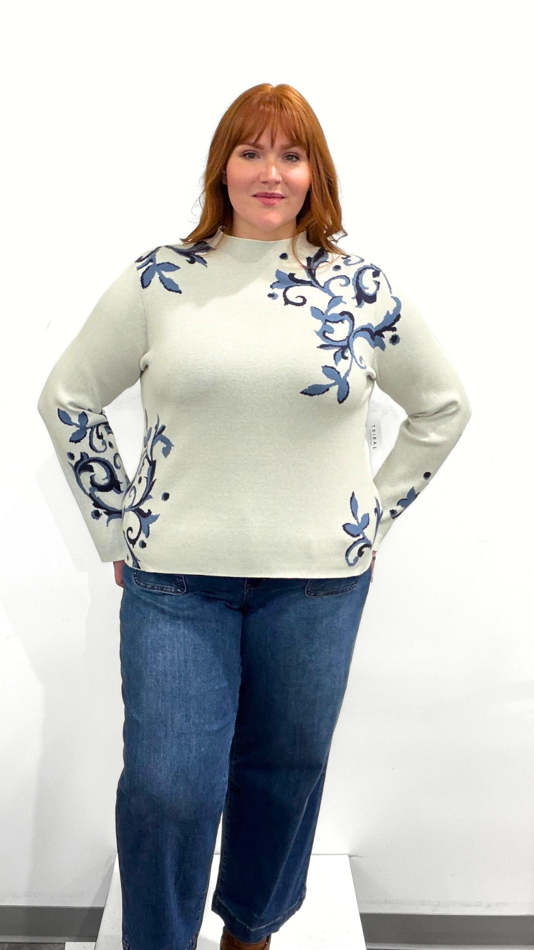 Tribal Funnel Neck Sweater