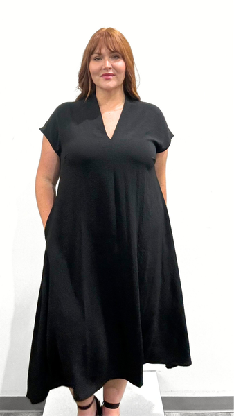 Mat V-Neck Midi Dress