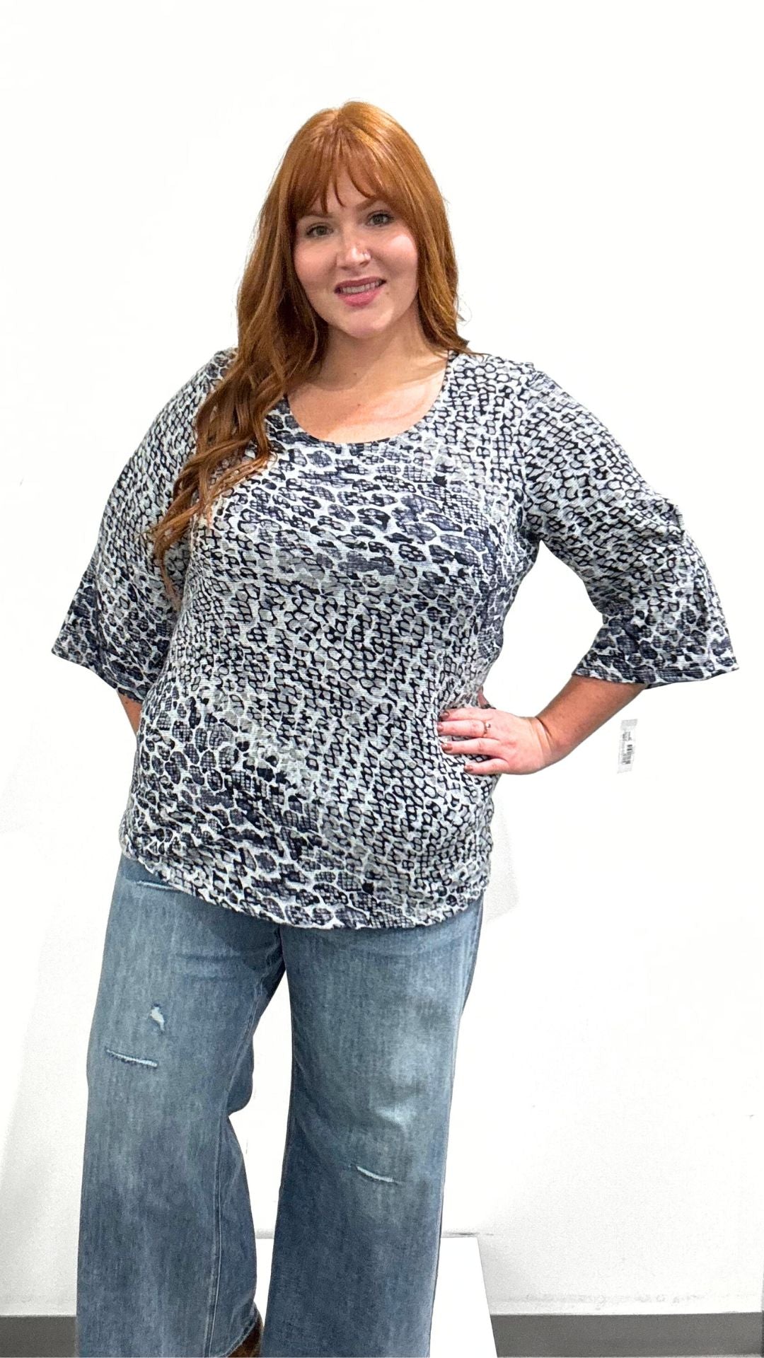Revolution 3/4 Sleeve Scoop Neck Top