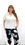 Tribal Short Sleeve Johnny Collar Top