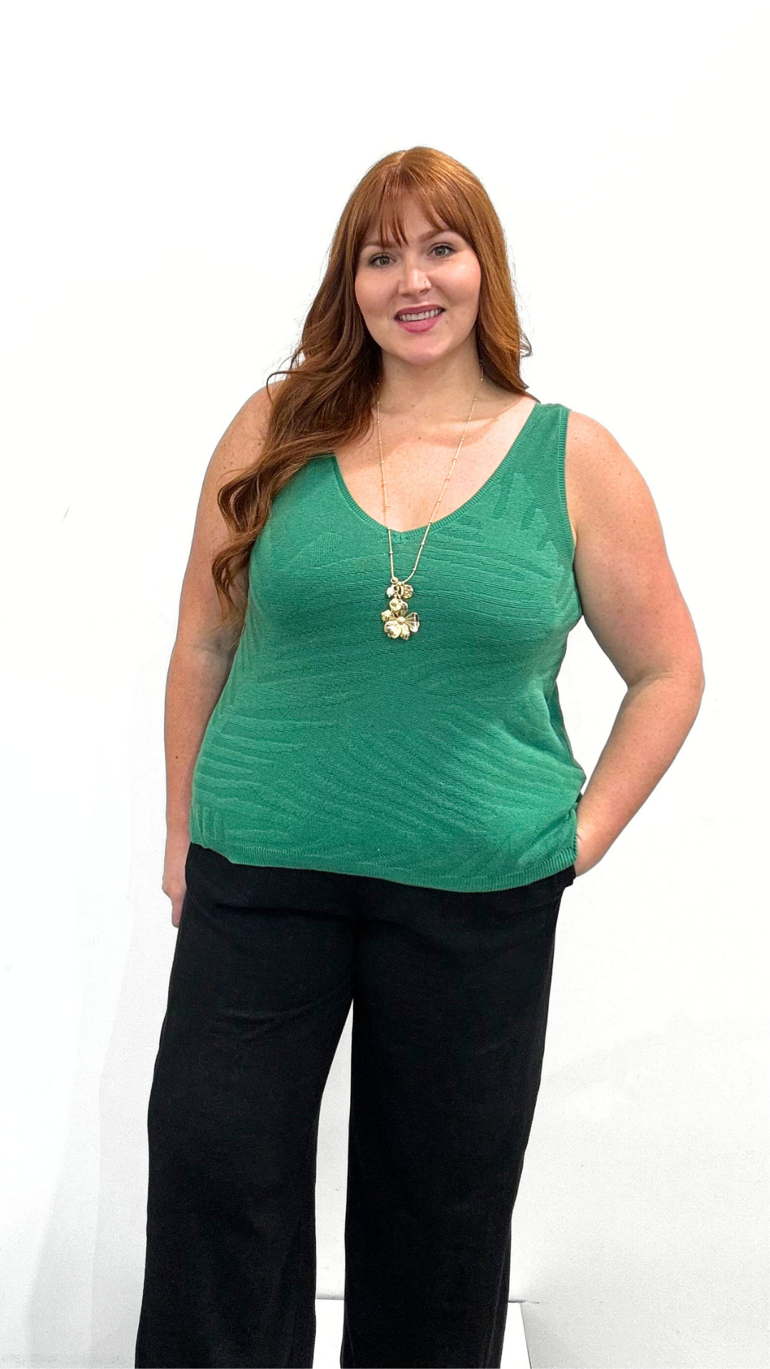 Tribal Sleeveless V-Neck Sweater