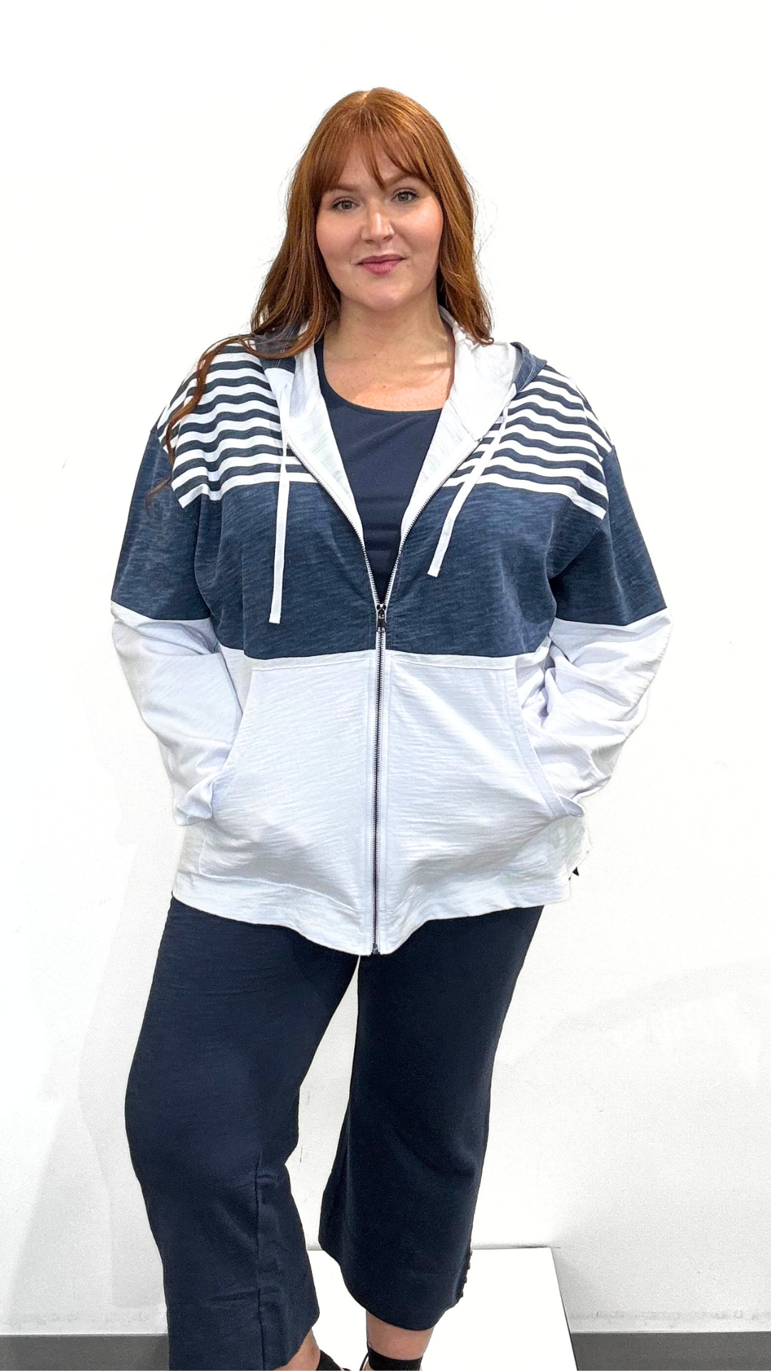 Wild Palms Long Sleeve Colour Block Hoodie