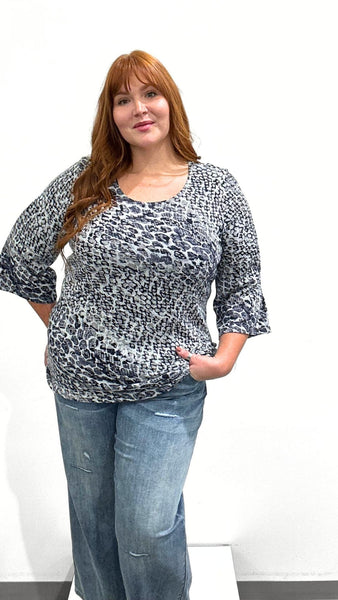 Revolution 3/4 Sleeve Scoop Neck Top