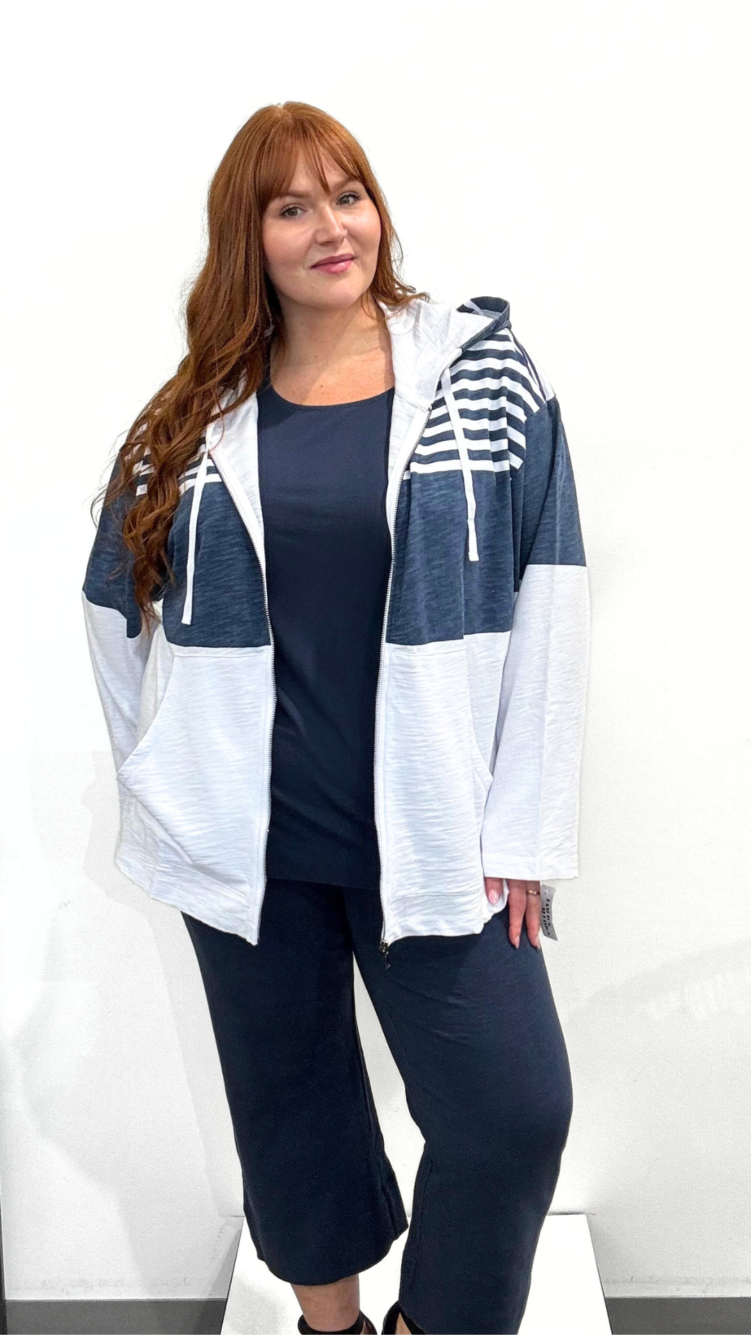 Wild Palms Long Sleeve Colour Block Hoodie