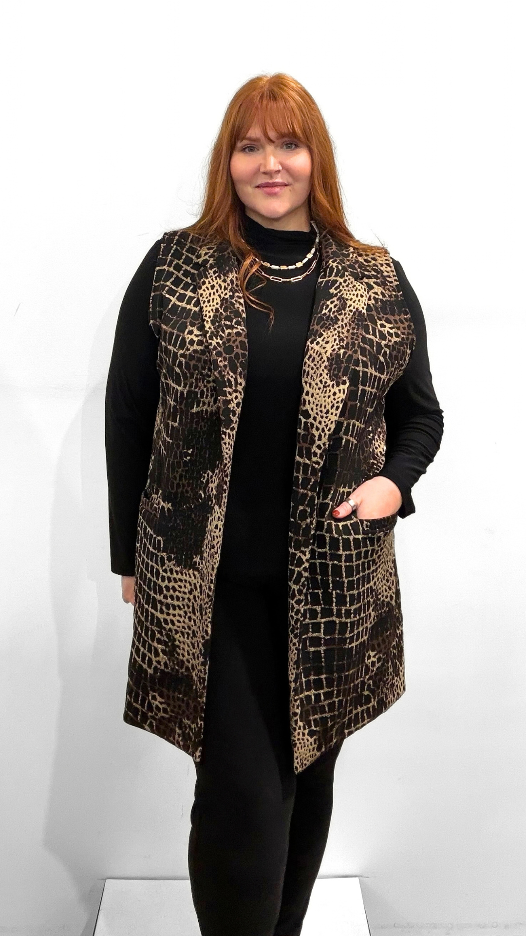 Frank Lyman Animal Print Vest