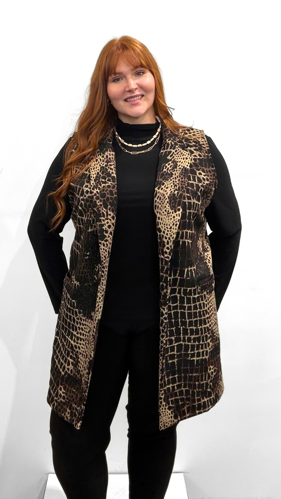 Frank Lyman Animal Print Vest