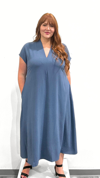 Mat V-Neck Midi Dress