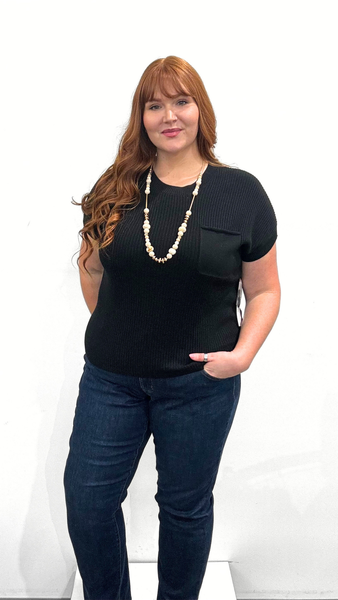 Tribal Short Sleeve Sweater Top