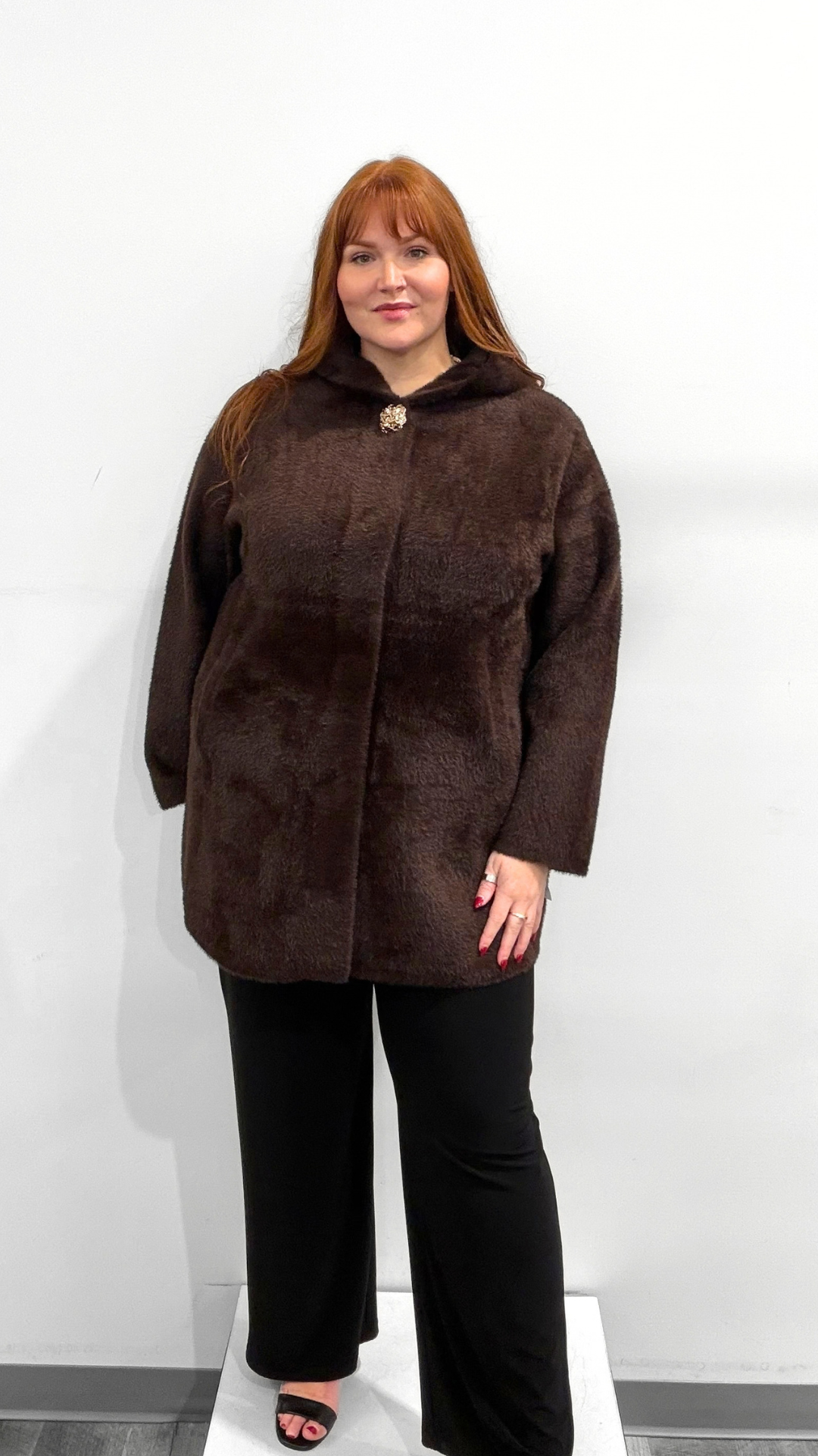 Frank Lyman Coat with Brooch