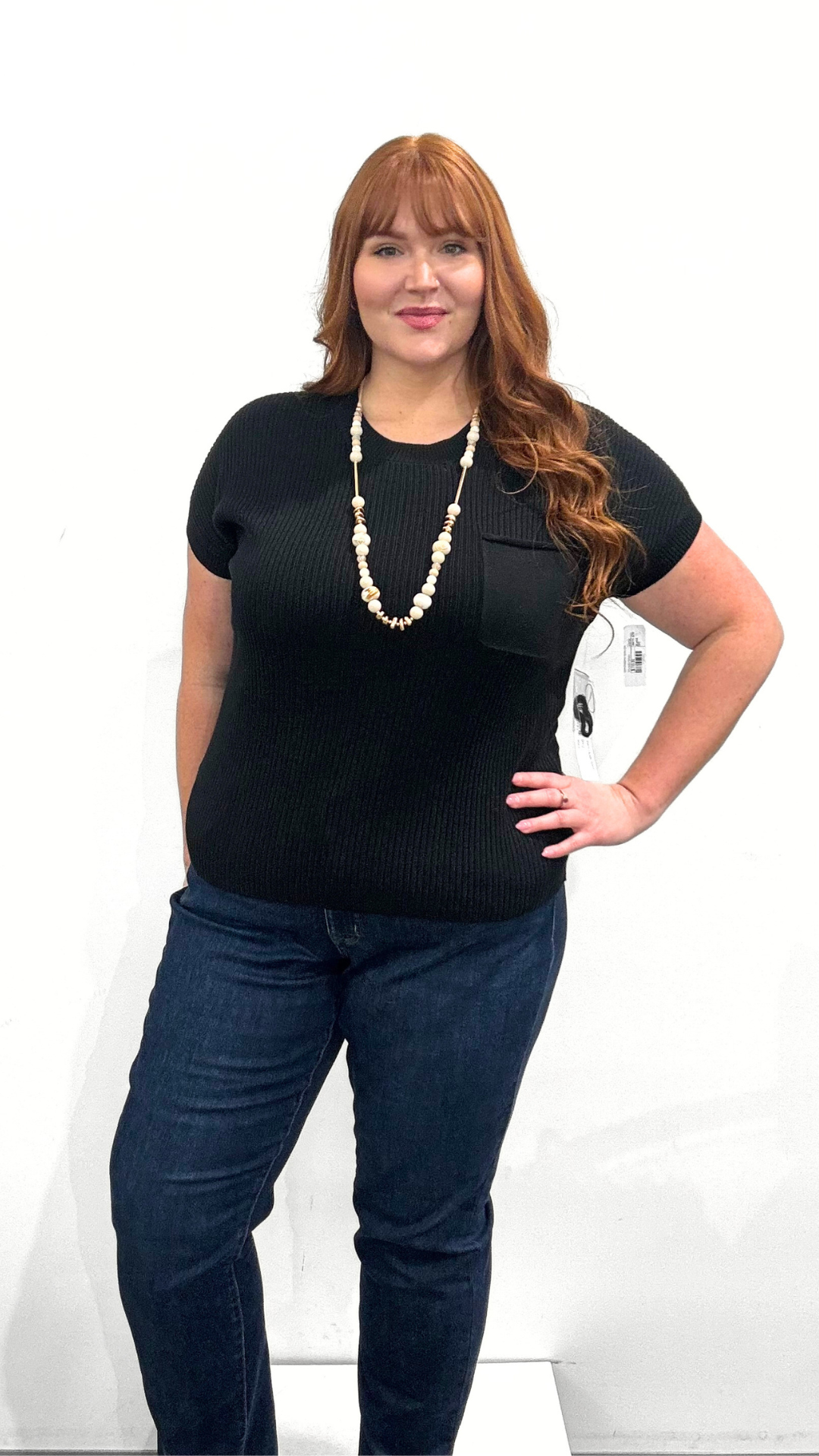 Tribal Short Sleeve Sweater Top